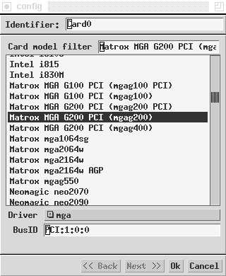 xf86cfg card select menu