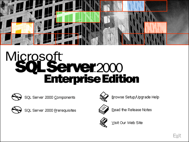Диалоговое окно начальной установки SQL Server