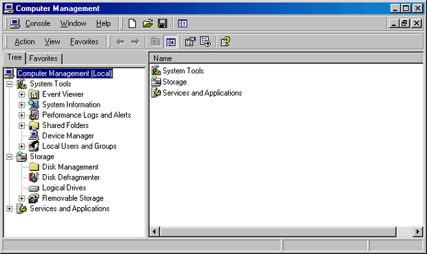 Интерфейс MMC-консоли (Microsoft MАnagement Console)