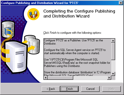  Completing the Configure Publishing and Distribution Wizard (    )
