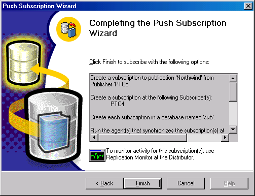  Completing the Push Subscription Wizard (   push-)