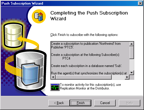  Comple-ting the Push Subscription Wizard (   push-)