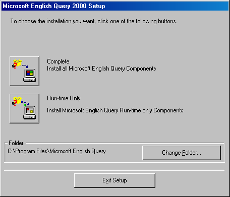   Microsoft English Query 2000 Setup