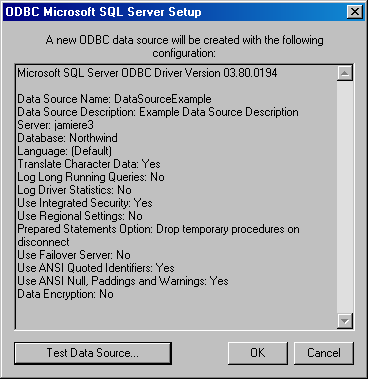     ODBC Microsoft SQL Server Setup