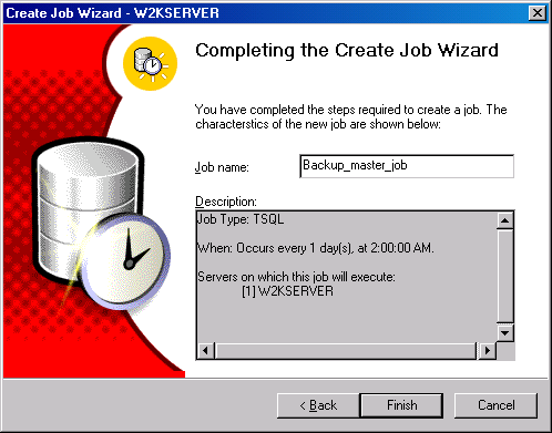   Completing the Create Job Wizard