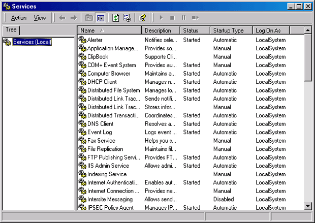 Windows 2000 Service Control Manager